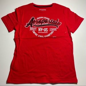 NWOT Aeropostale red tee with raised print Size 10